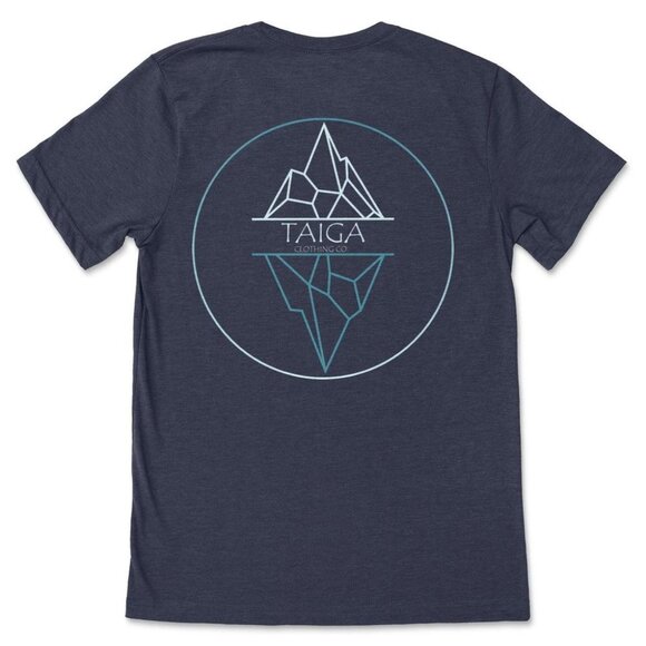 Iceberg Geometric Navy Buffalo Tee Bison Graphic - Picture 1 of 3